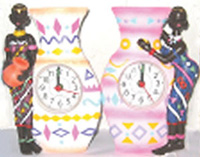 TLH514   Часы  Африканский мотивы №1, №2       Н=14см , набор 2 шт