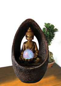 TLM076   Фонтан с помпой   Будда в арке, цветная подсветка