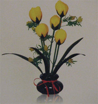 TLY018YELLOW Лесные тюльпаны с подсветкой цвет желтый