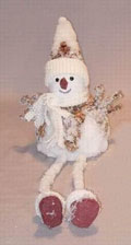 XDD073  60818379  Декорация    Снеговик  из шишек  в шляпе-колпаке с ножками, сидящий, 13см