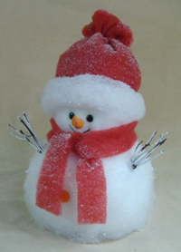 TLN1393   Декорация   Снеговик улыбается, в красной шапочке и шарфике из двух снежков средний   Н*L*W=23*30*23