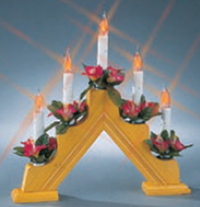 TLN1584*R/TLN203CLEAR   Подсвечник Деревянная арка с 5-ю свечами украшены цветочным декором   Н*L*W=33*32*5