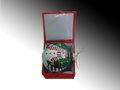 XGB243-60GREEN  WH-43-60*GREEN    Шар подарочный снеговик зеленый, 60мм,   красная коробочка